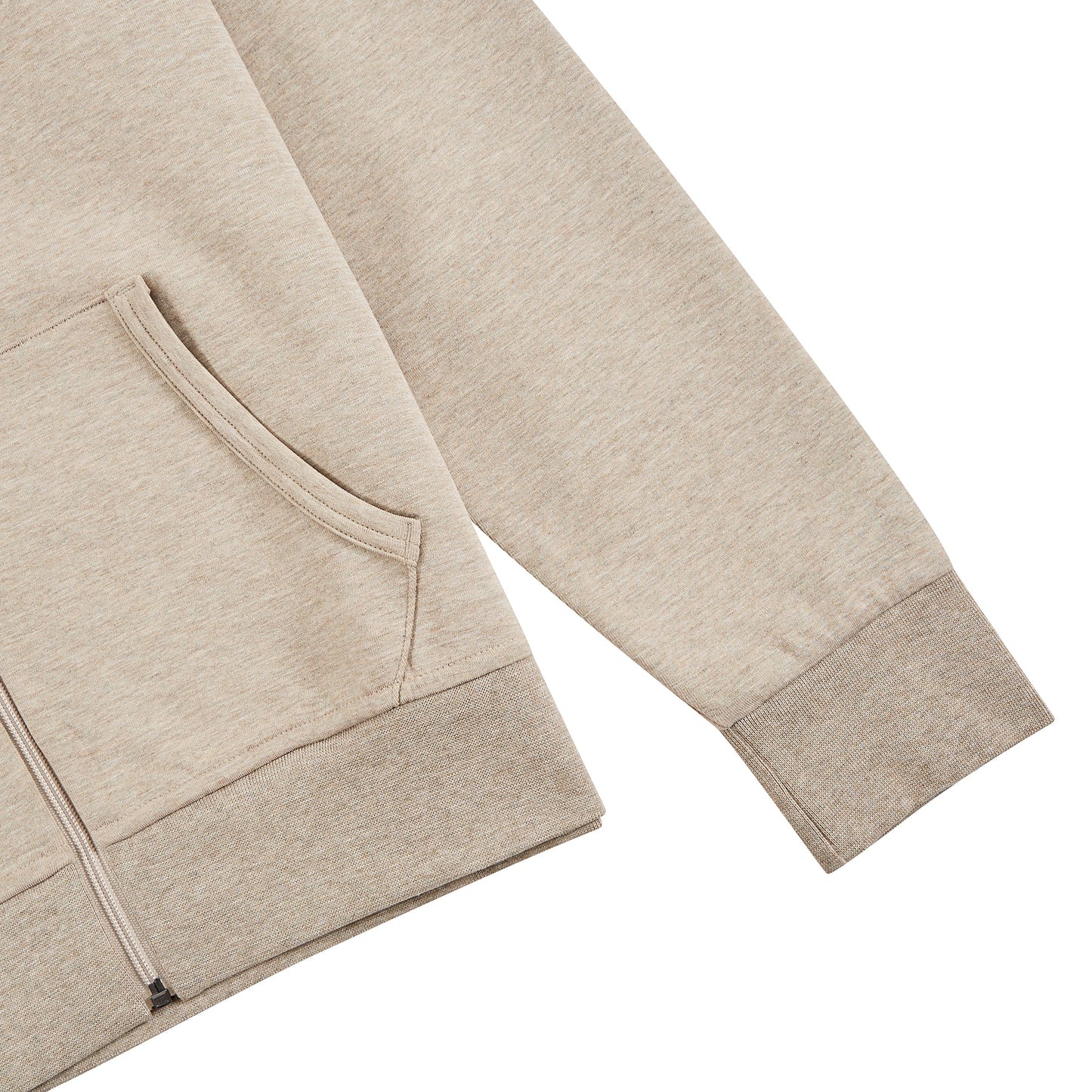 Double-Knit Full Zip Hoodie | Tuscan Beige Heather