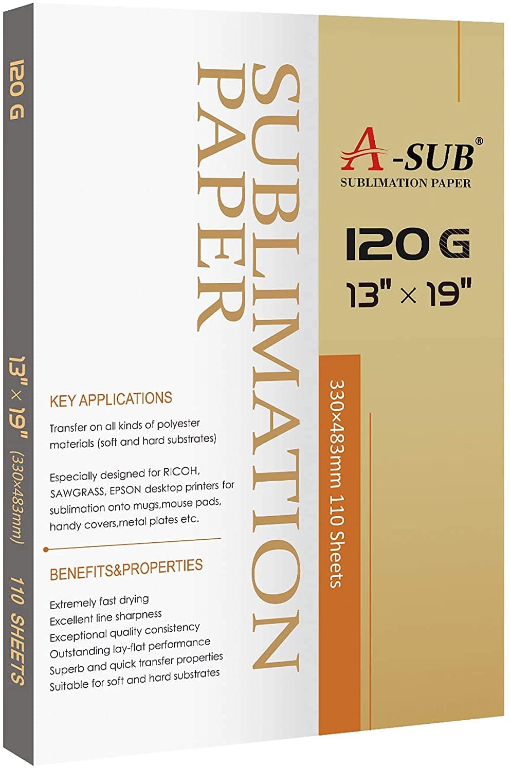 A-SUB 120 G Sublimation Paper 13" x 19"