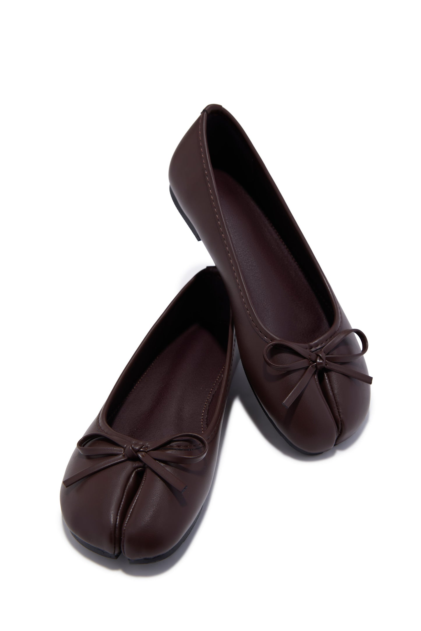 Zyra Split Toe Flats - Brown