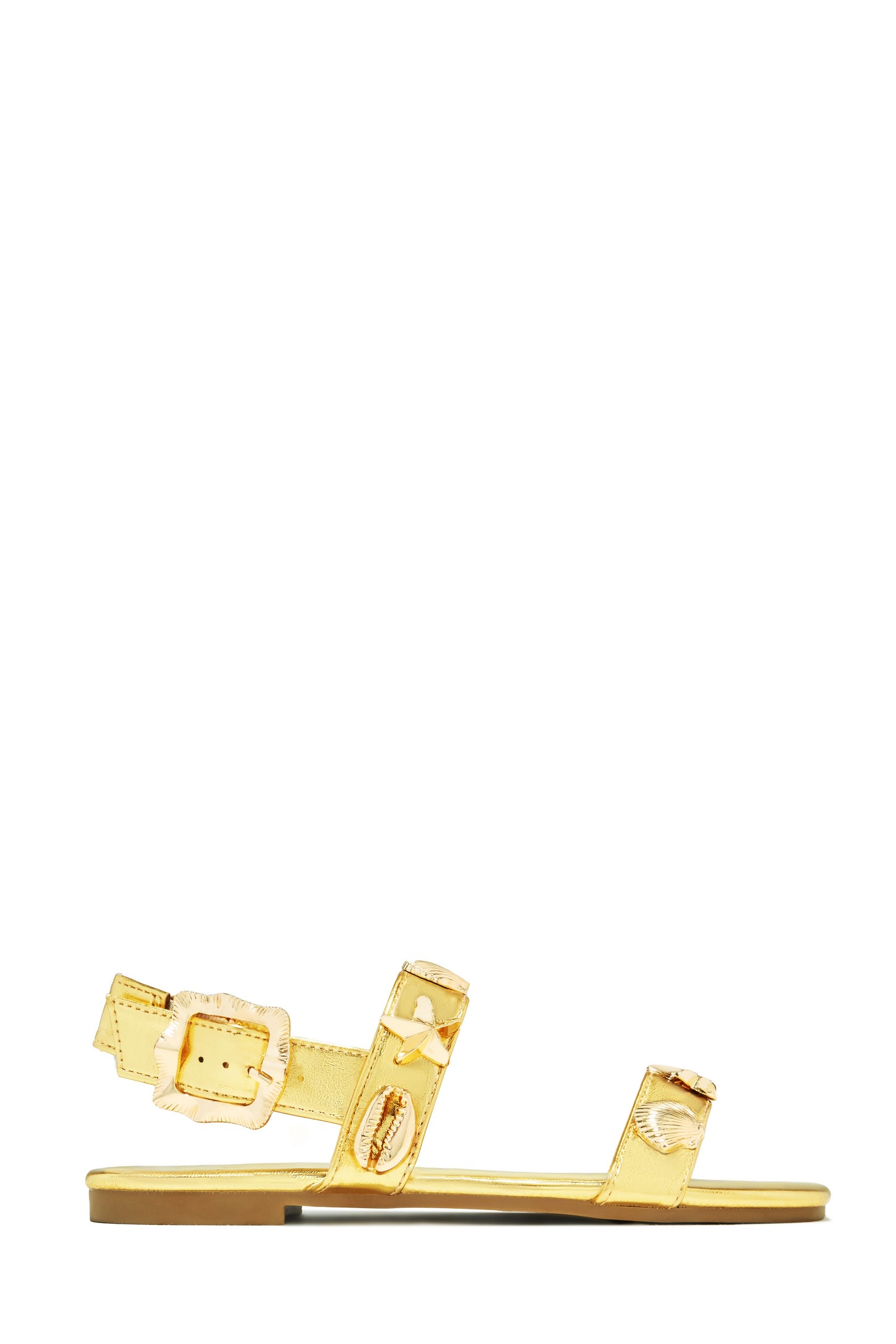 Sea Shore Flat Sandals - Gold