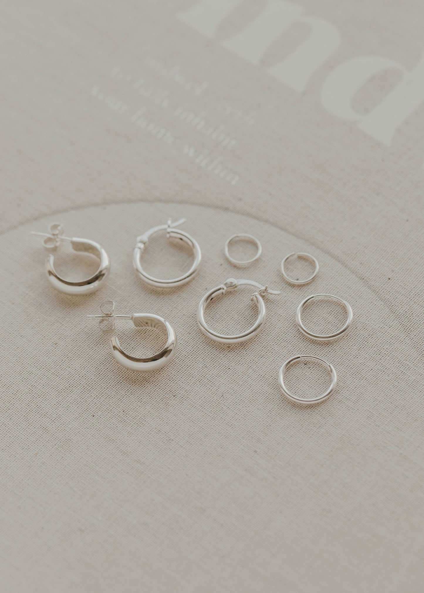 Hoop Earrings Set - Silver