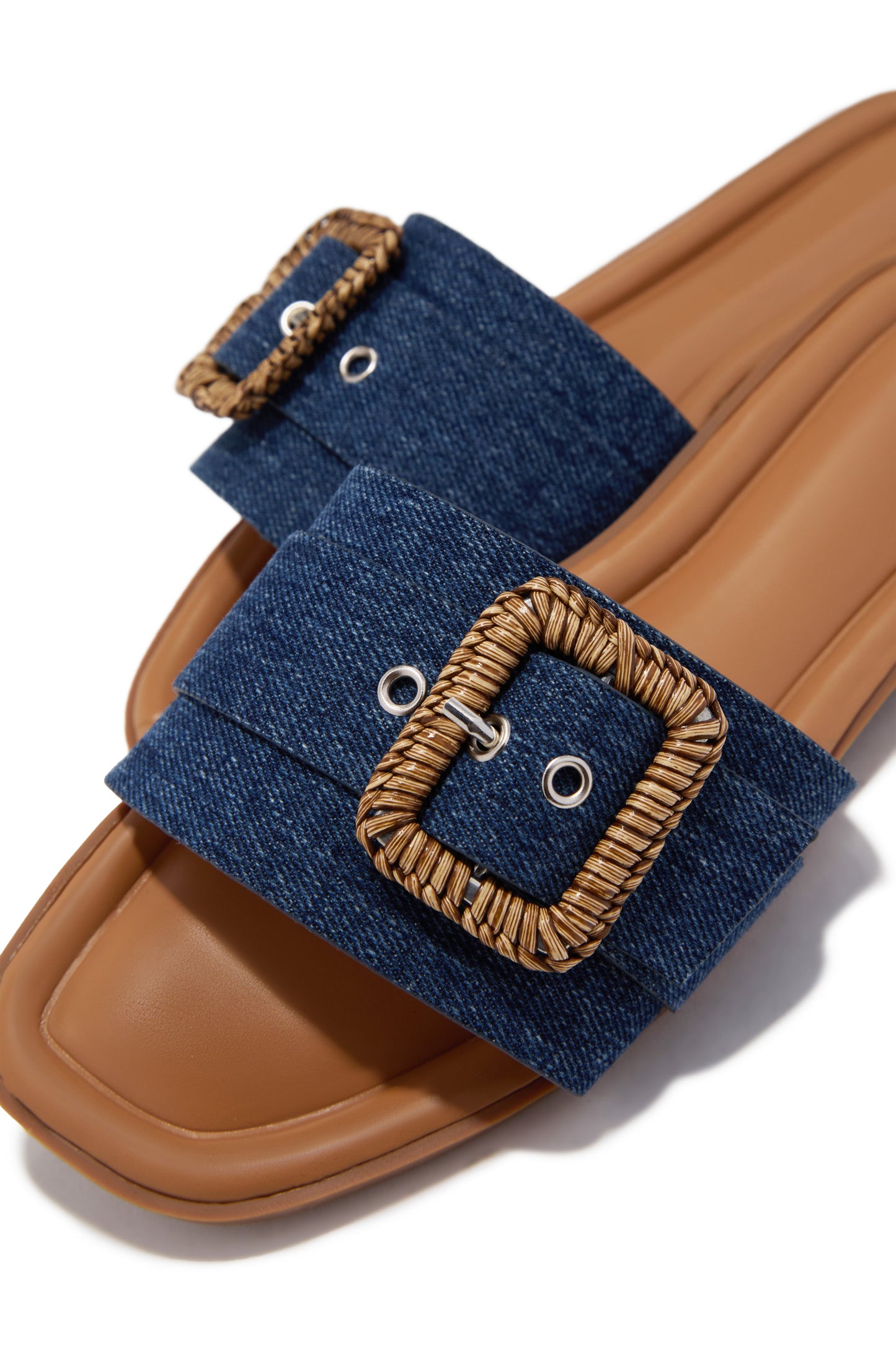 Paradise Steps Slip On Flat Sandals - Denim