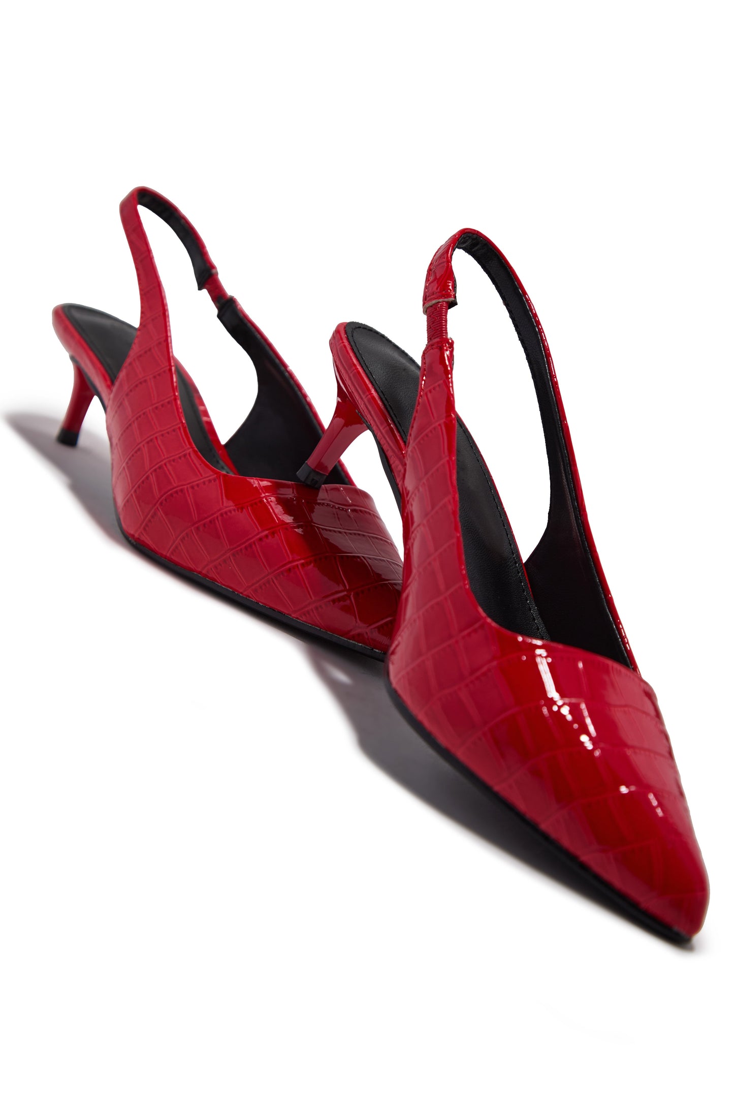 Kiley Mid Heel Slingback Pumps - Red
