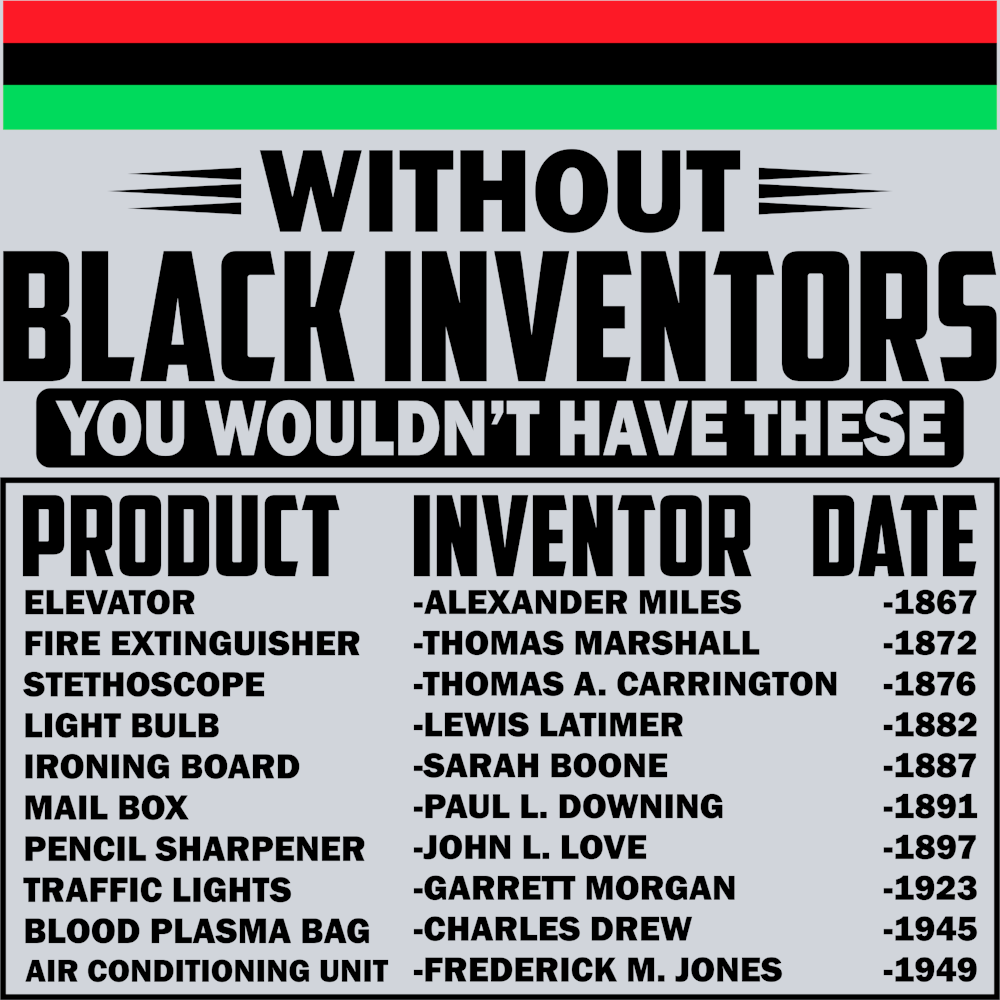 Black History Inventors Black - STK00696 (DTF Transfers)