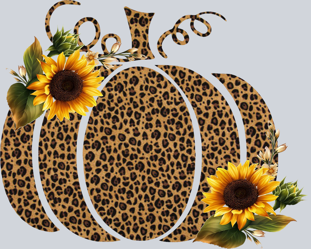Autumn Leopard Pumpkin And Sunflower - STK00338 (DTF Transfers)