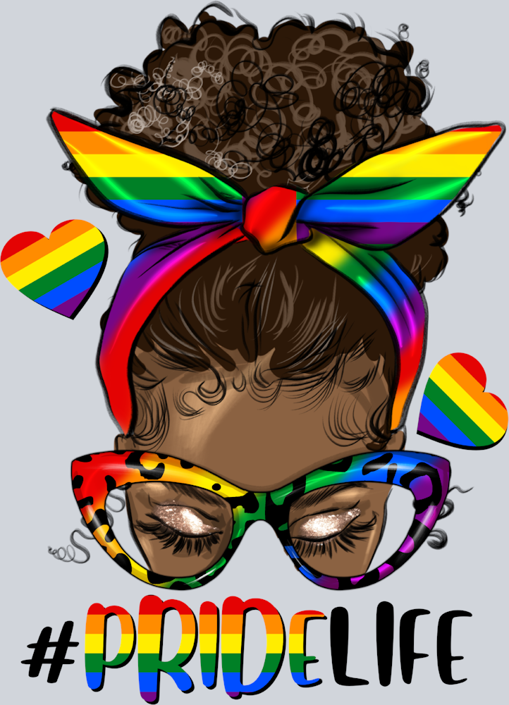 Afro Messy Bun Pride Life - STK00075 (DTF Transfers)