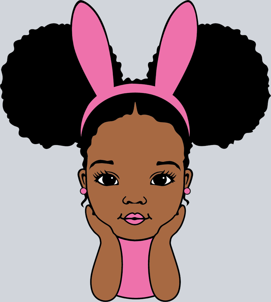 Black Girl Bunny Ears - STK00625 (DTF Transfers)