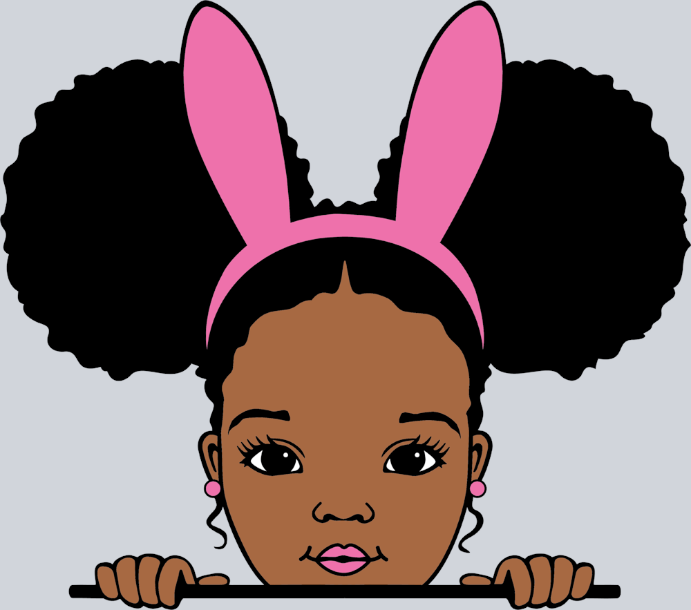 Black Girl Easter Peek A Boo - STK00627 (DTF Transfers)