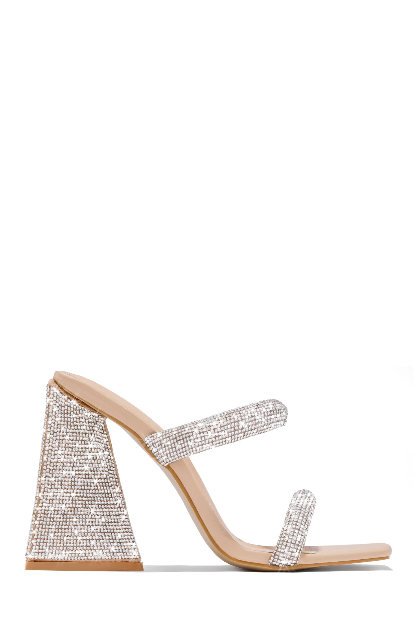 Make A Wish Embellished Triangle Block Heel Mules - Black