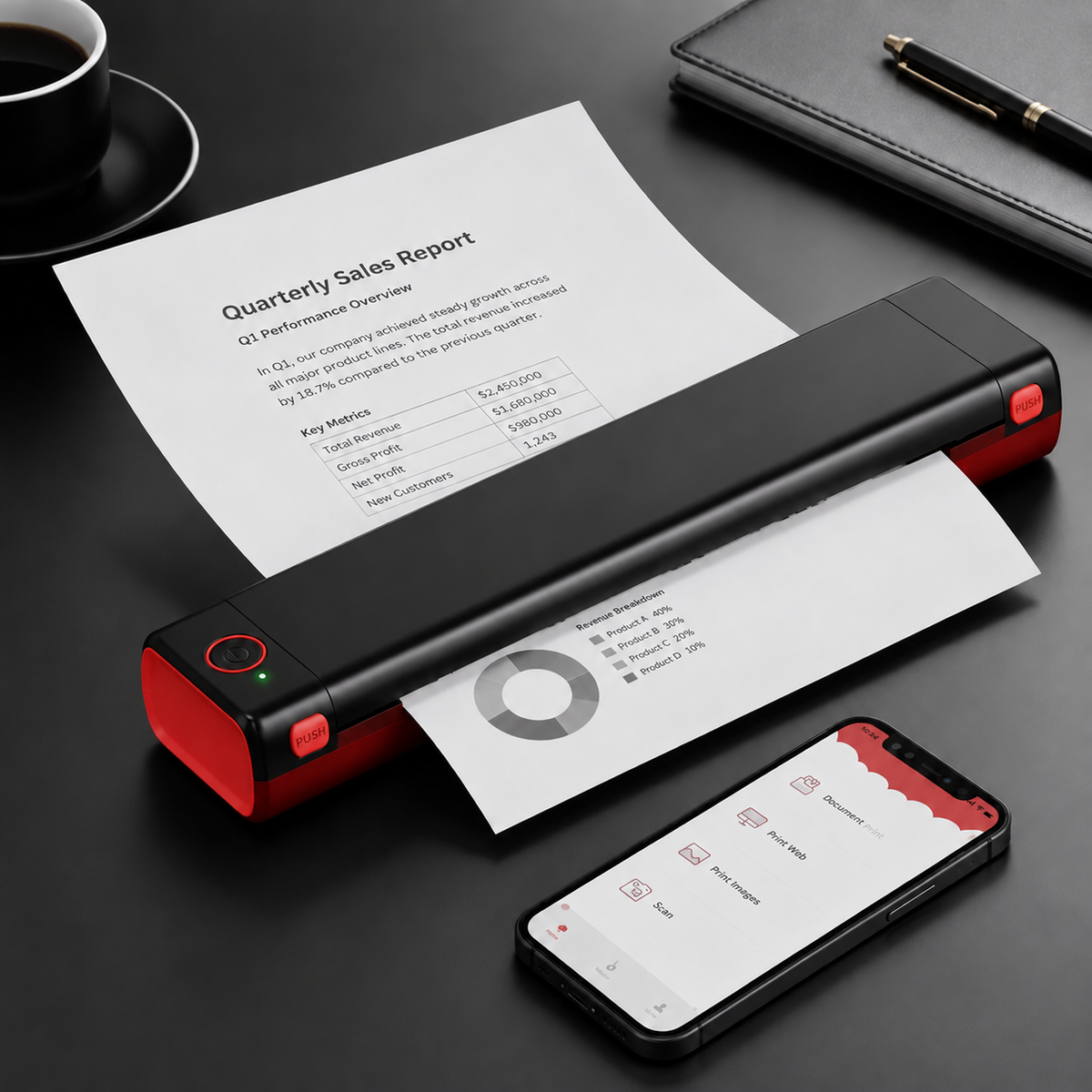 🔥🔥Portable Printer Wireless, Compatible With Phone & Laptop