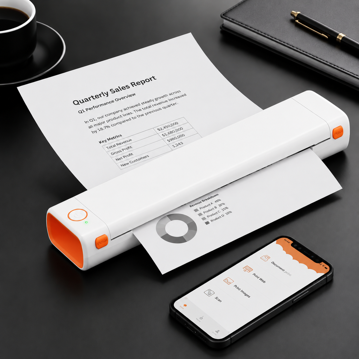 🔥🔥Portable Printer Wireless, Compatible With Phone & Laptop