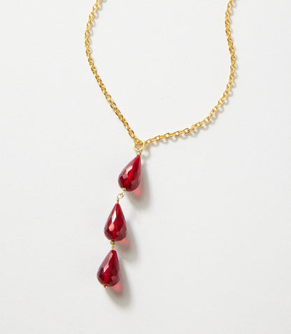 Triple Drop Gemstone Necklace