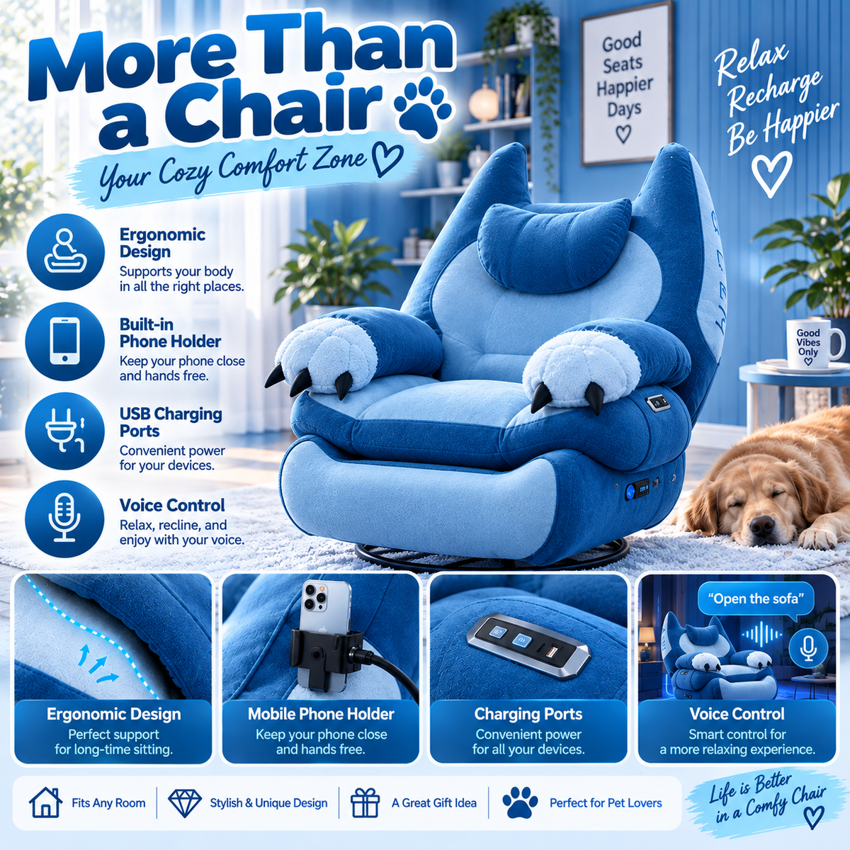 🎧Fat Cat Power Recliner🎮