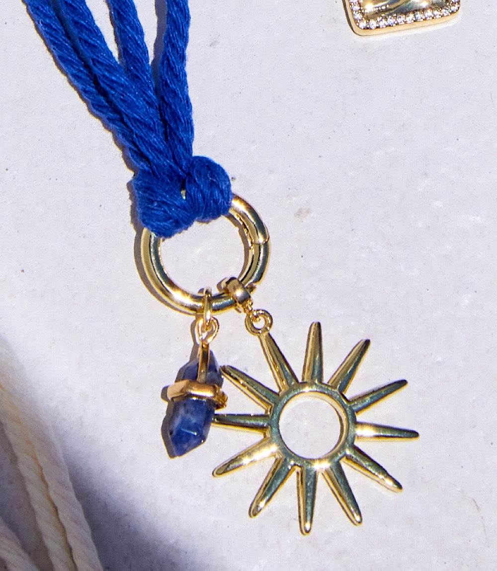 Sun And Sodalite Point Cord Necklace