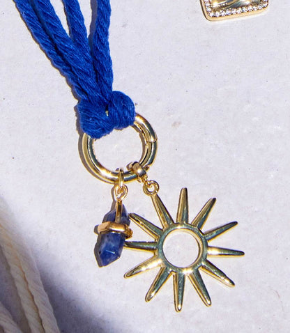 Sun And Sodalite Point Cord Necklace