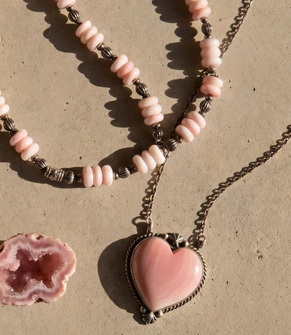 Pink Conch Heart Necklace