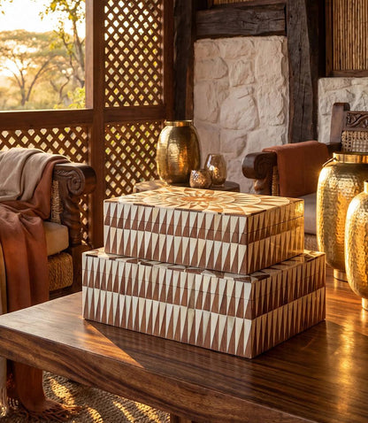 Large Mosaic Bone Decorative Box