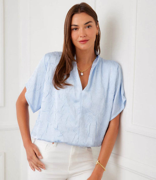 Petite Size Short Sleeve V-Neck Top
