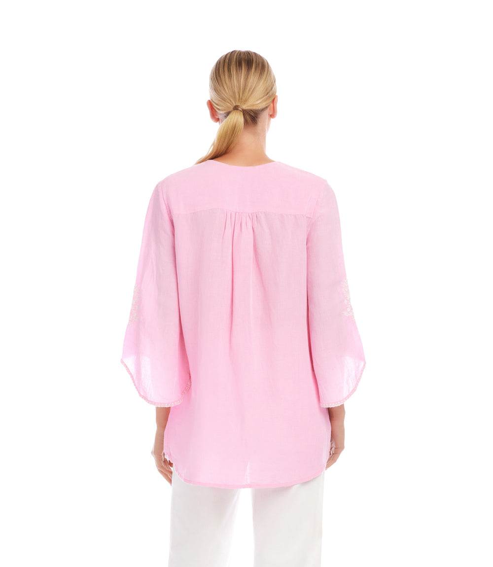 Bracelet Sleeve Embroidered Asymmetric Top