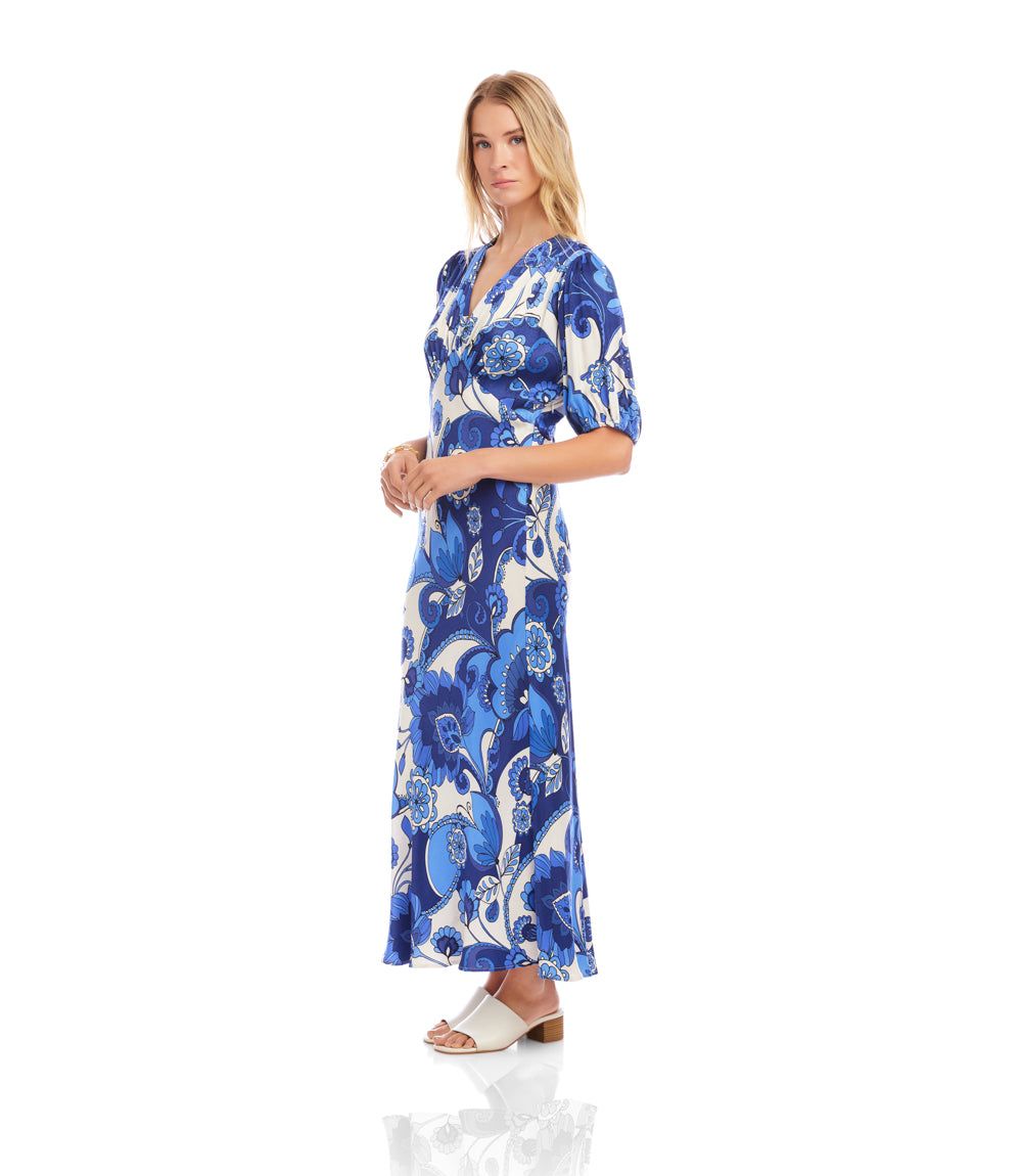 Puff Sleeve Bias Dress