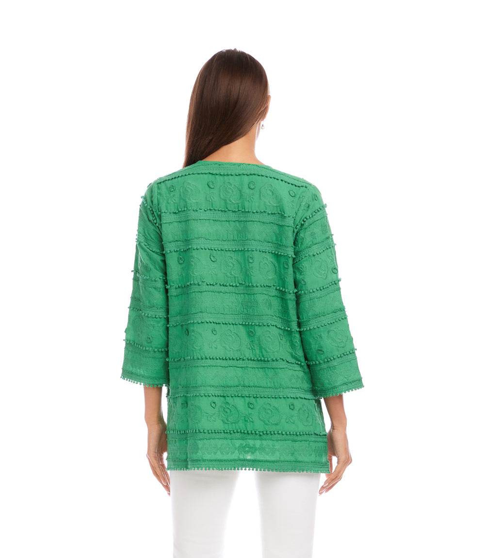 3/4 Sleeve Embroidered Tunic
