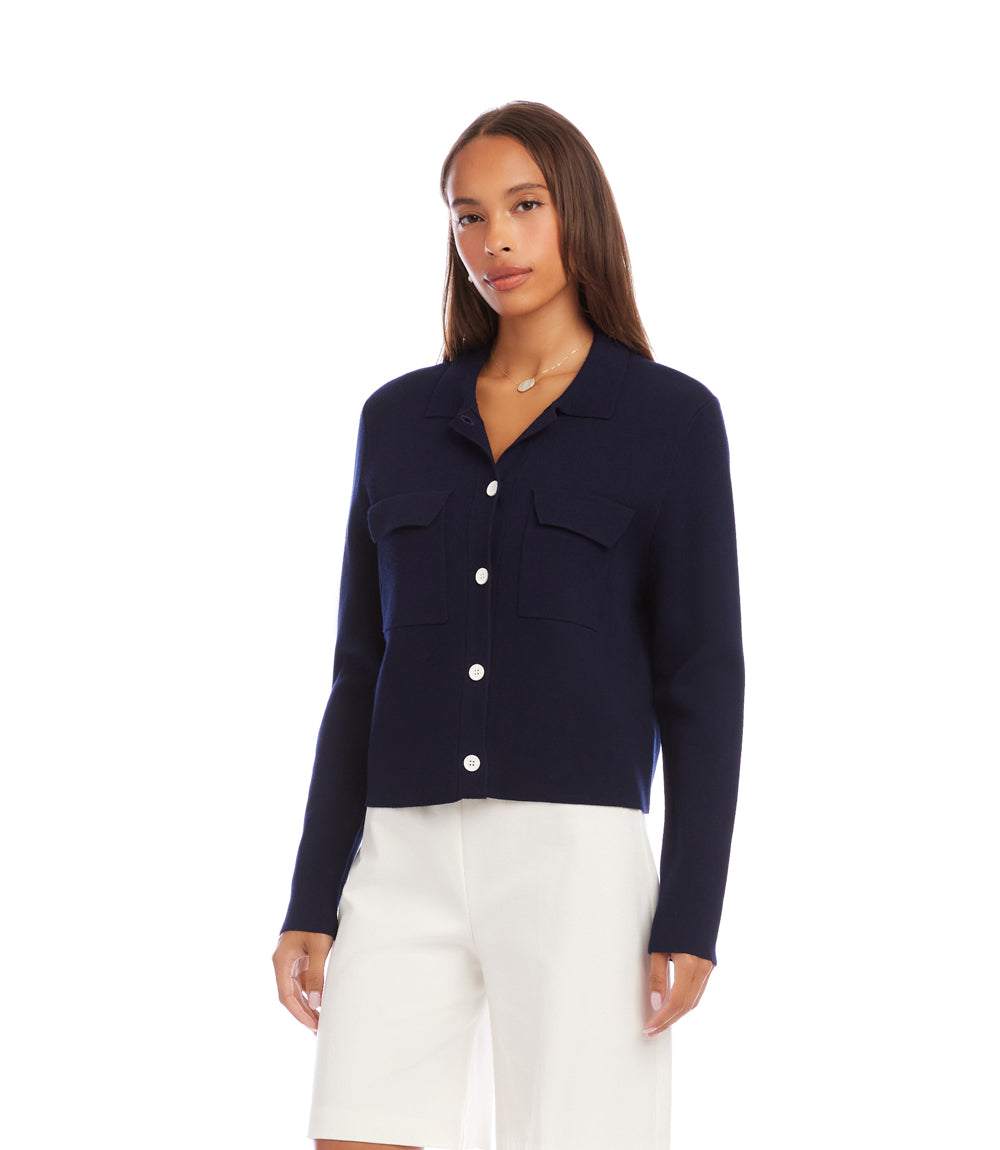 Collared Sweater Jacket