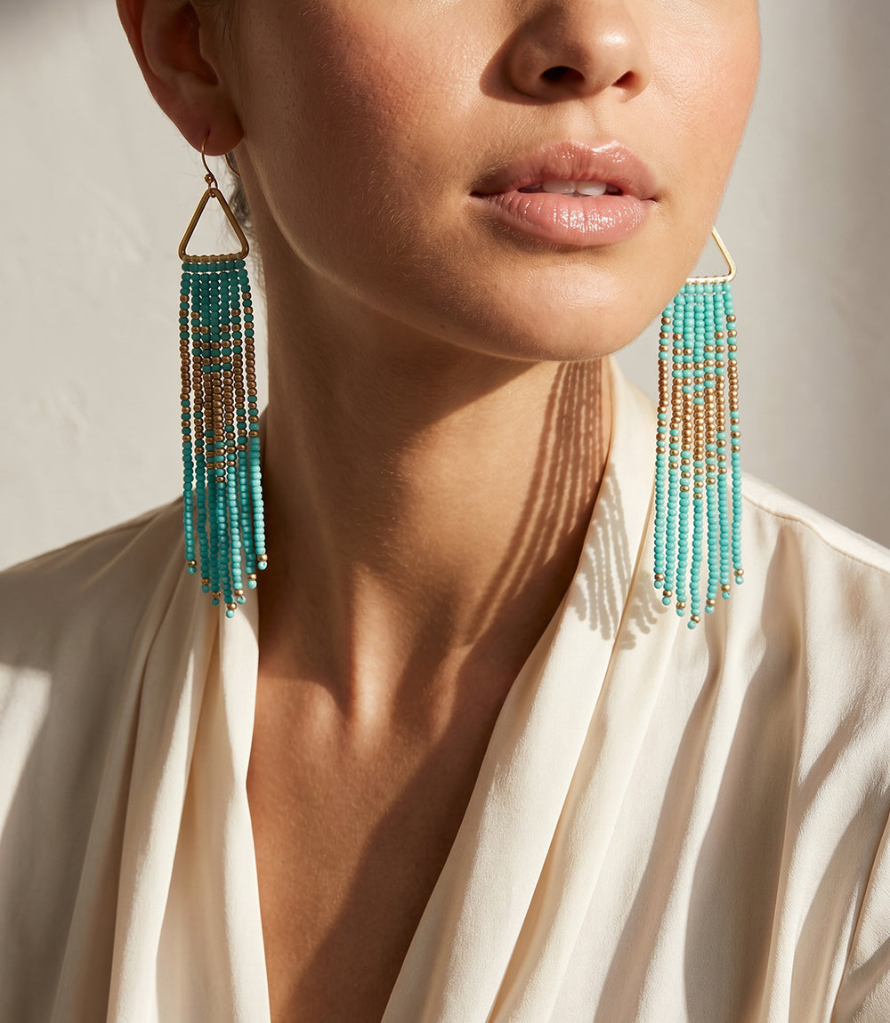 Triangle Beaded Earrings