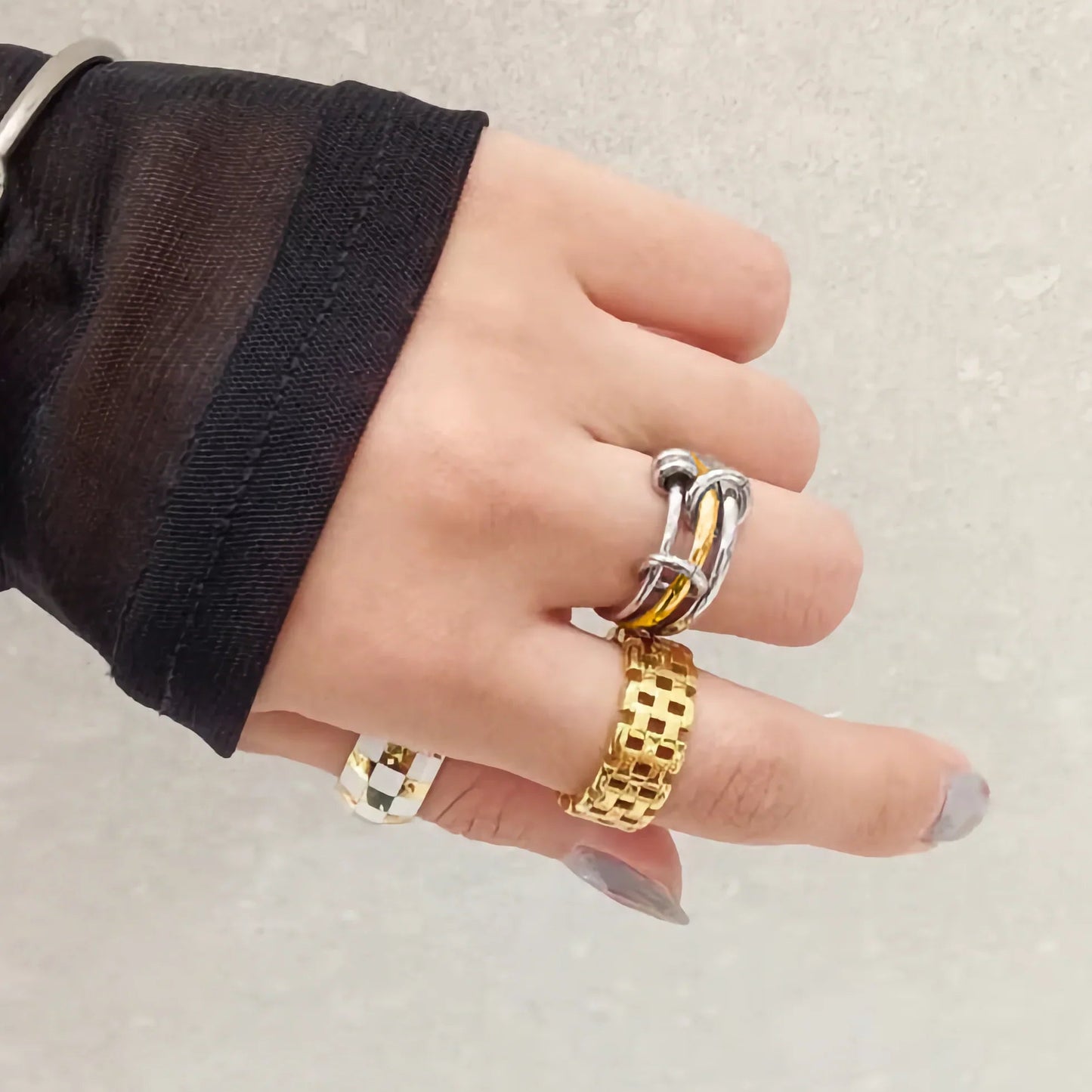 Gabriela Two-Tone Ring Stack