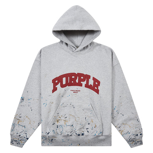 Crackle Paint Hoodie | Heather