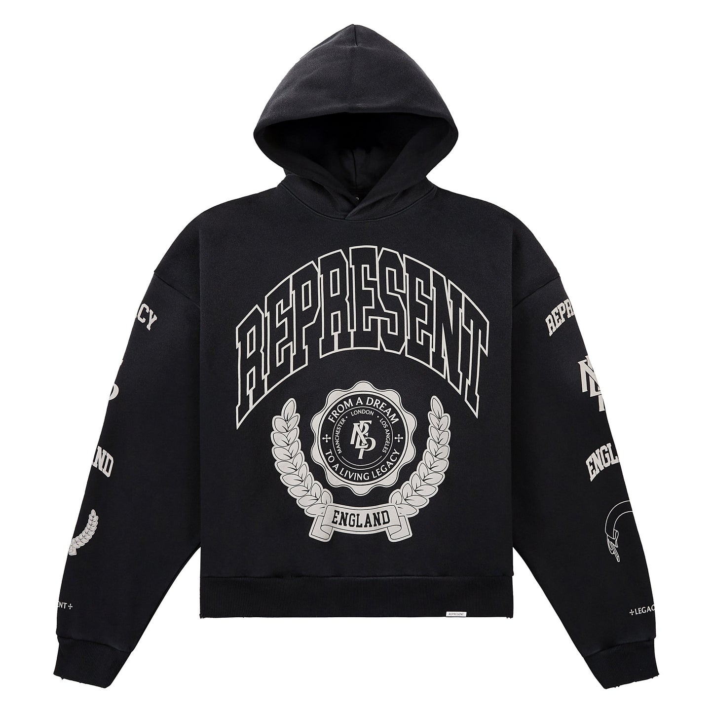 Legacy Crest Hoodie | Stained Black