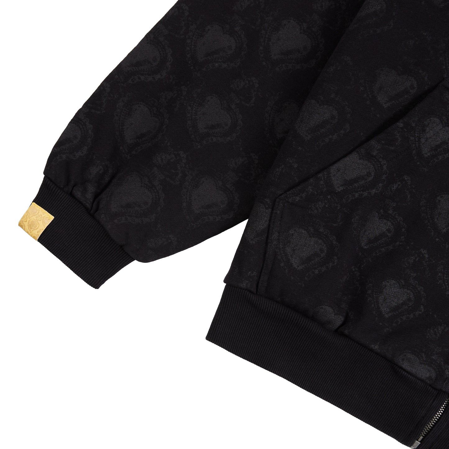 Monogram Zip Hoodie | Black