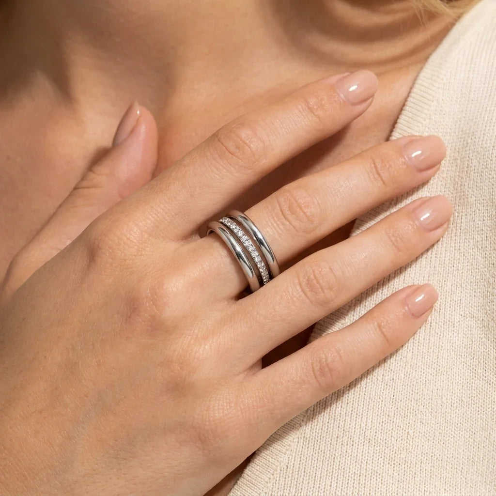 Evadne Diamond Ring Stack
