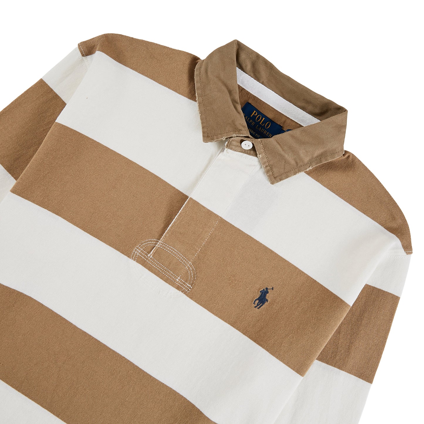 Khaki-Collar Rugby Shirt | Cafe Tan/Trophy Cream
