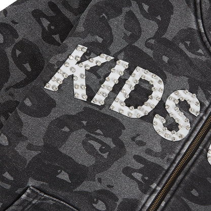 Face Camo Hoodie | Black