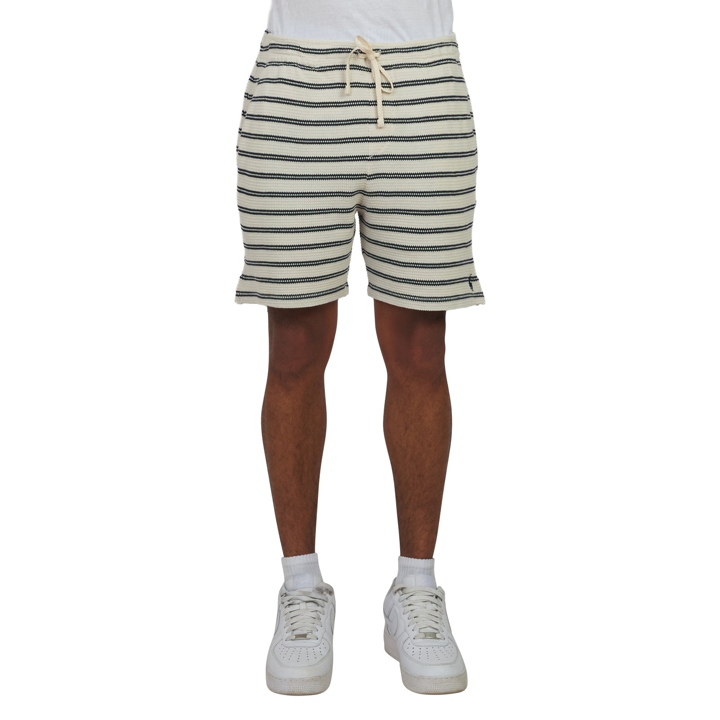 Pointelle Ribbed Short | Pale Cream/Newport Navy