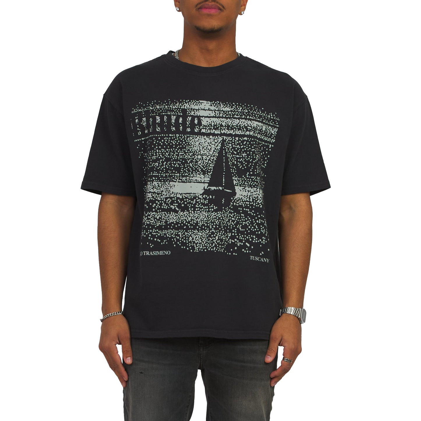 Lago Trasimeno Tee | Vintage Black/White