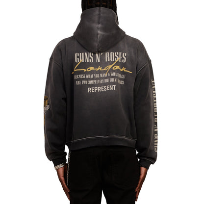Guns N' Roses Cross Zip Hoodie | Stained Black