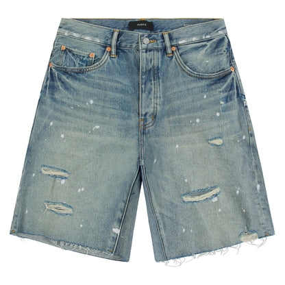 Painterly Rip Denim Short