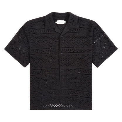 Pointelle Crochet Camp Shirt