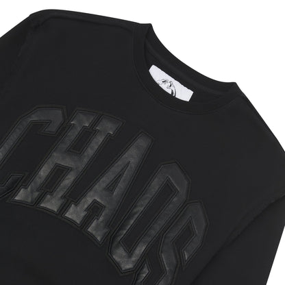 22 Leather Patch Sweatshirt | Black