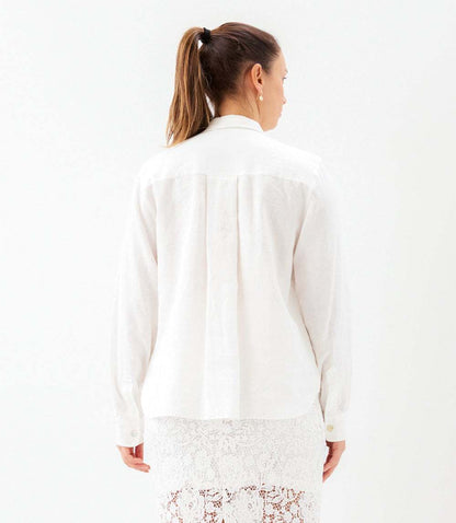 Long Sleeve Linen Button-Up Shirt
