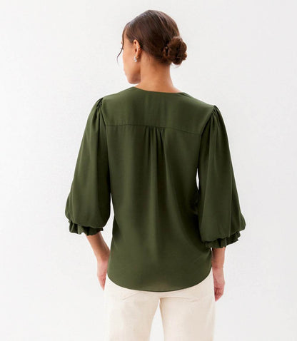 Petite Size Layered Sleeve Asymmetric Top