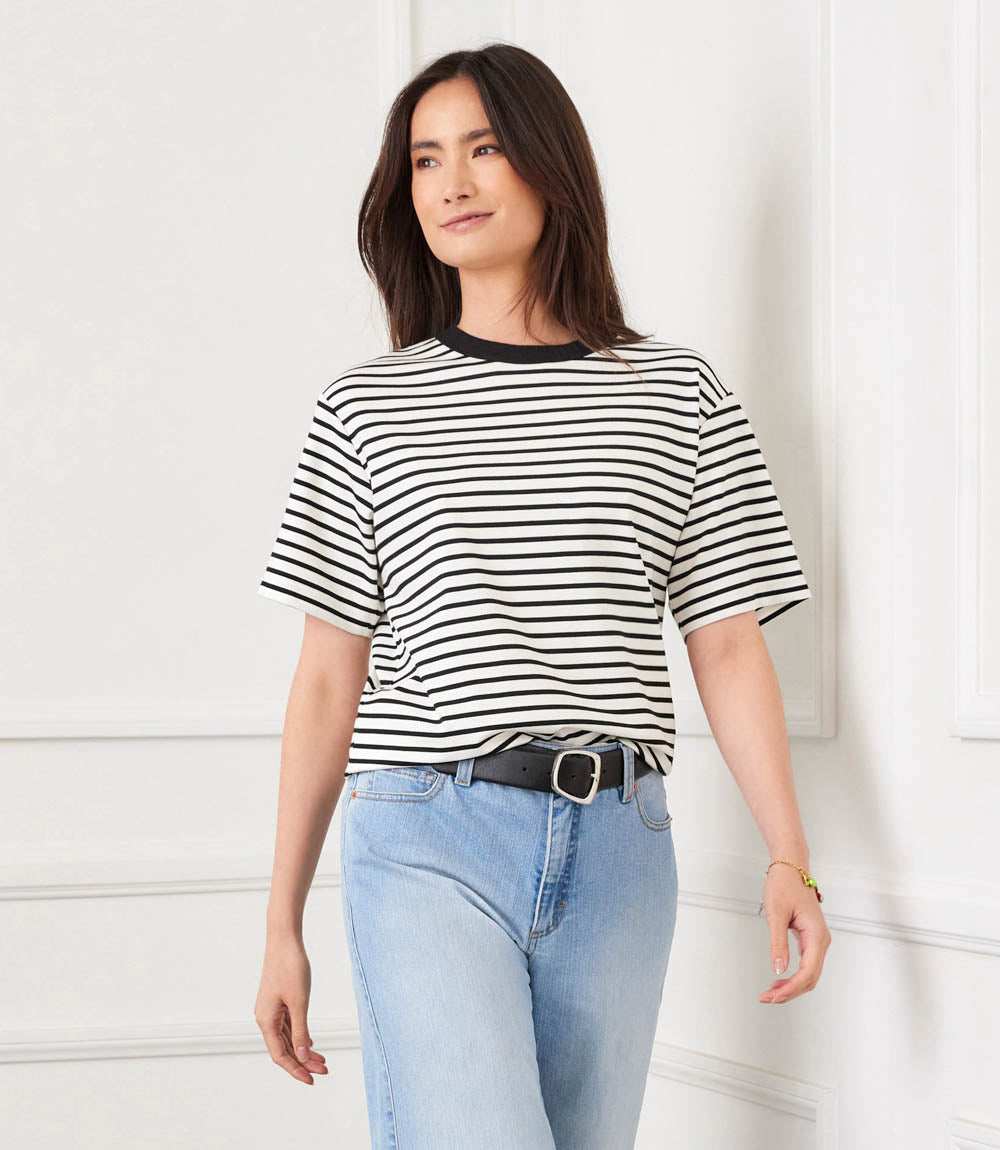 Stripe Short Sleeve Top