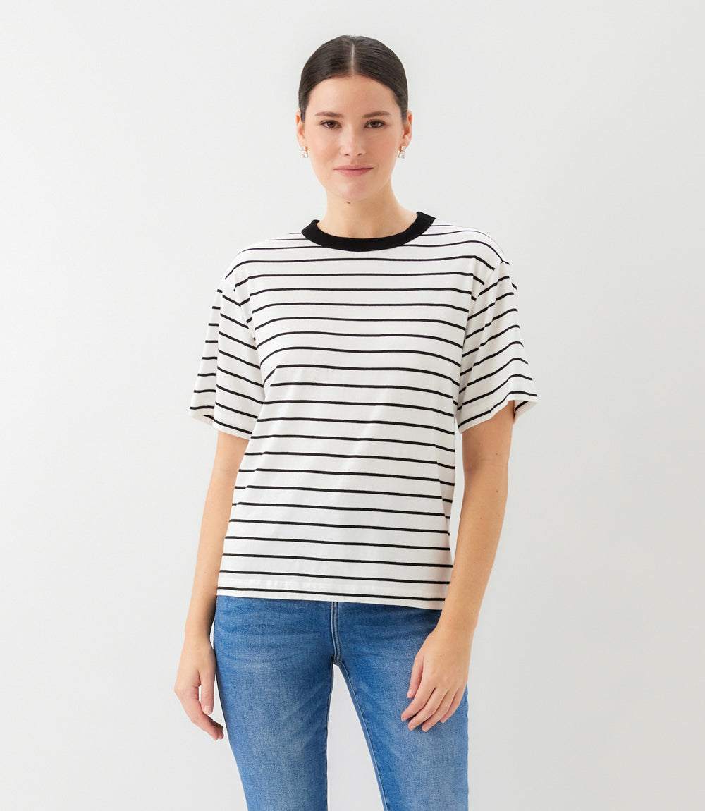 Stripe Short Sleeve Top