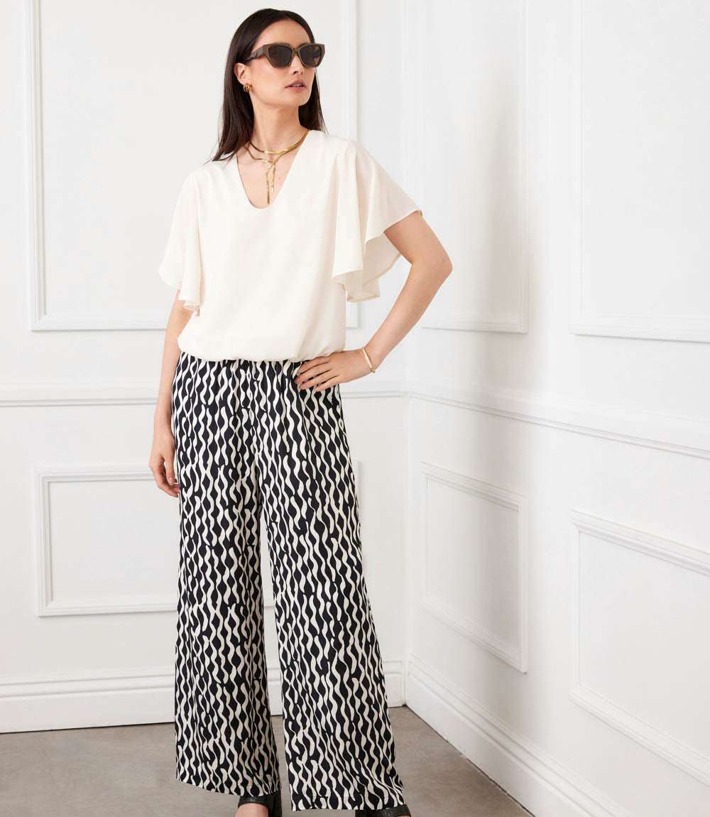 Satin Wide-Leg Pants