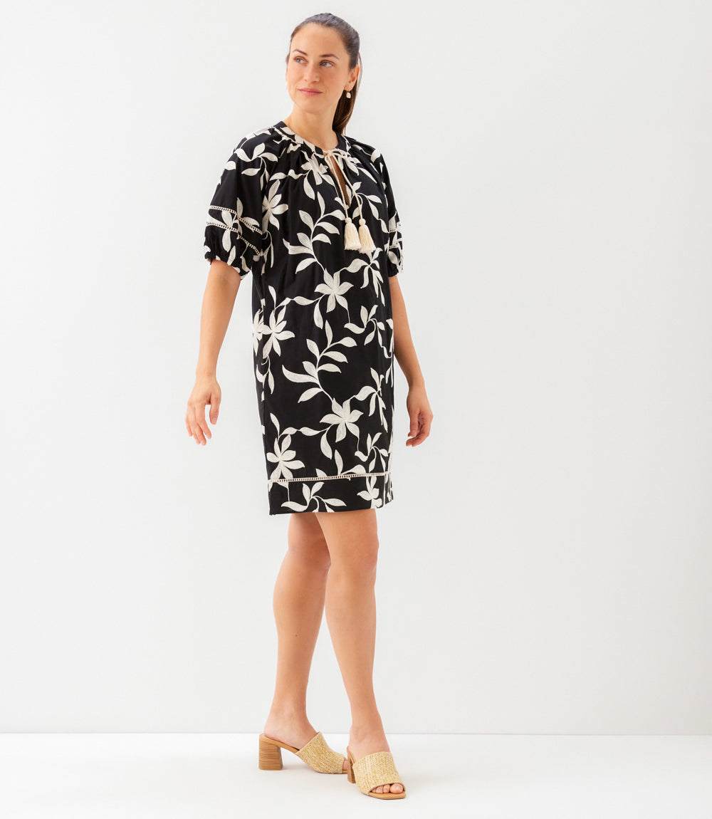 Puff Sleeve Tassel Dress