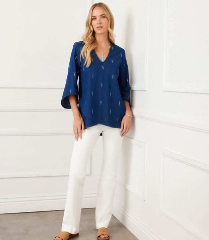 Bracelet Sleeve Embellished Asymmetric Top
