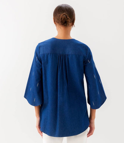 Bracelet Sleeve Embellished Asymmetric Top
