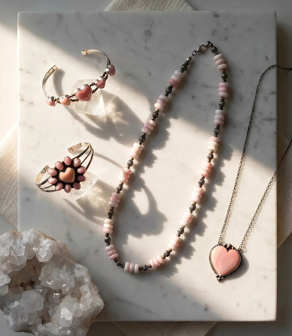 Pink Conch Heart Necklace