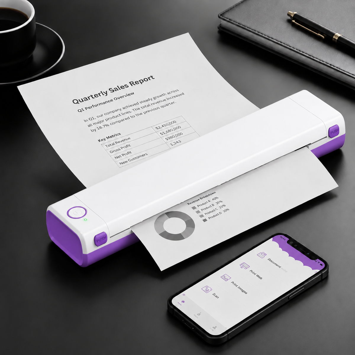 🔥🔥Portable Printer Wireless, Compatible With Phone & Laptop